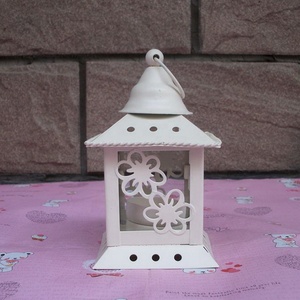 Lanterne <span class=keywords><strong>à</strong></span> bougie antique en métal blanc pour jardin, lanterne <span class=keywords><strong>à</strong></span> bougie tempête - Product Image 1