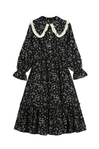 Vestido de Mujer con Estampado Floral y Cuello Peter Pan, Manga Larga, Zona de Compras para Compradores de Comercio Electrónico, MOQ Pequeño - Product Image 4