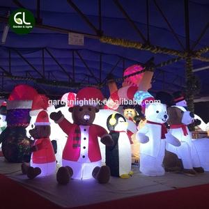 Nueva llegada de alta energía de movimiento LED castillos de Navidad muñeco de nieve inflable de la familia - Product Image 4