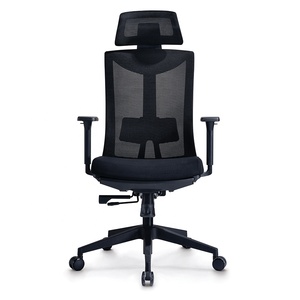 Hotel aluminum alloy set armrest high back mesh black and white frame office chair for study room - Product Image 2