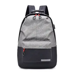 2023 new contrast color backpack USB travel computer backpack college wind men and women students sports riding bag