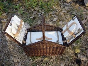 Caja de Regalo de Plástico de <span class=keywords><strong>Picnic</strong></span> De Mimbre tejidas a mano <span class=keywords><strong>Canasta</strong></span> de Alimentos Con Tapa - Product Image 2