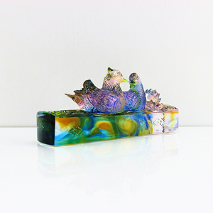 2019 de vidrio personalizado animal escultura arte decoración Pato Mandarín estatuilla - Product Image 6