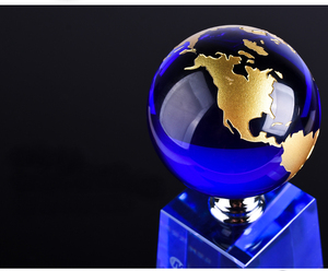 Creativo cristal azul globo bola excelente personal honor trofeo Premio personalizado trofeo <span class=keywords><strong>de</strong></span> cristal <span class=keywords><strong>empresa</strong></span> premios letras - Product Image 4
