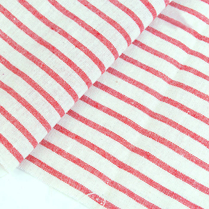 Vente en gros de tissu léger tissé à <span class=keywords><strong>rayures</strong></span> naturelles écologiques 100% pur <span class=keywords><strong>lin</strong></span> coton mélangé pour la confection de robes pour femmes - Product Image 3