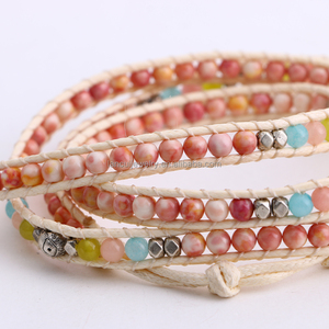 Hochwertiges beliebtes mehr schicht iges Armband Hand gefertigtes Natursteinperlen-Wickel armband