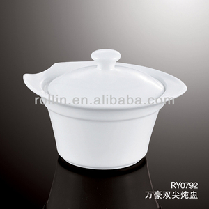 Venta caliente del hotel restaurante <span class=keywords><strong>chino</strong></span> de porcelana blanca plato de sopa - Product Image 1