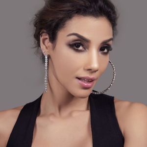 Nouvelles Boucles d'Oreilles Créoles XXL Plaqué Or avec Strass et Diamants pour Femme, Tendance Hip-Hop 2025 - Product Image 3