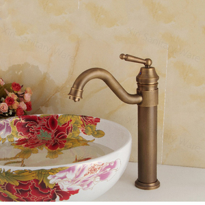 Rubinetto per Lavabo da <span class=keywords><strong>Bagno</strong></span> Classico in Ottone Anticato Montato sul Piano Miscelatore Acqua Calda e Fredda XR-GZ-8020 Vendita all'Ingrosso - Product Image 2