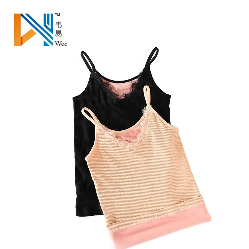 wholesale ladies inner wear lace sexy thick camisole v neck vest thermal underwear for women