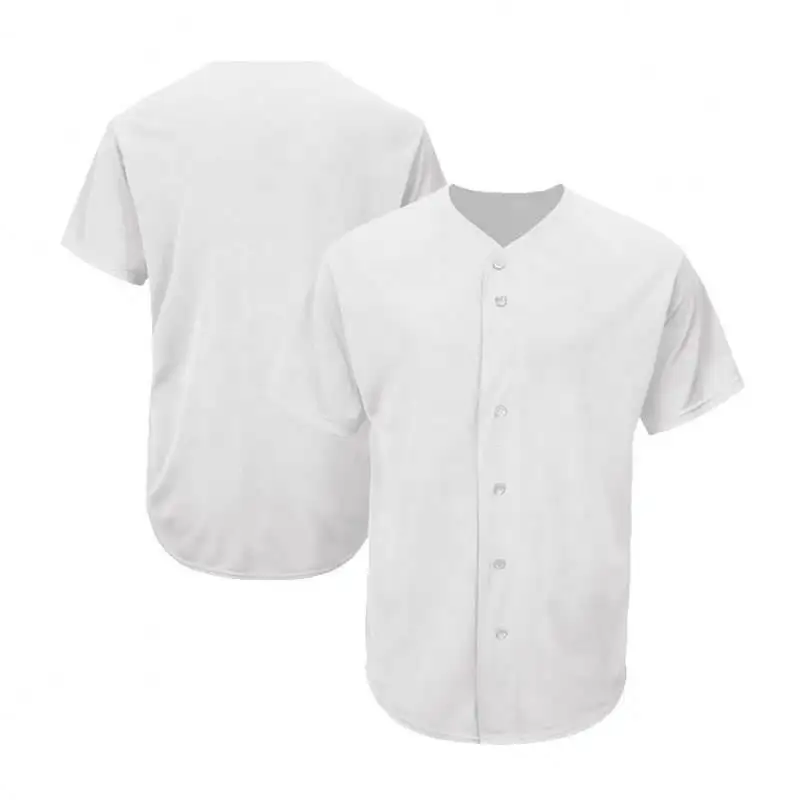 Boş Beyzbol Forması Beyaz Özel Kolej Softbol T Shirt