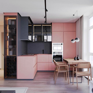 Il gabinetto da cucina rosa su ordine moderno di vendite calde di Hangzhou 2022 progetta il Funiture per la casa usata - Product Image 3