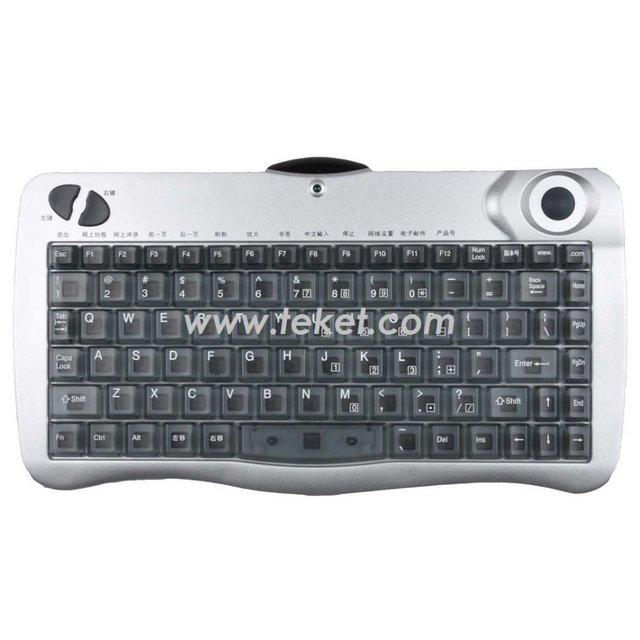 KVCOM Infrared (IR) Wireless Keyboard With Trackball Mouse. PS/2,USB or UART Interface.For HTPC,TV,CD,Multimedia,Medical Devices