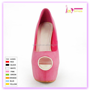 Plataforma del alto talón sandalias para mujeres pink tacones altos para mujer peep toe zapatos - Product Image 3