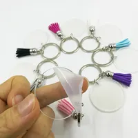 Custom Shape Blank Tassel DIY Acrylic Keychain for Monogram