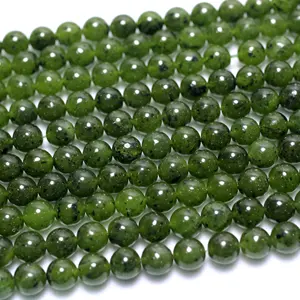 Natural mineral 8mm Canadian BC jade semi-precious smooth round loose gemstones beads for jewelry DIY design making