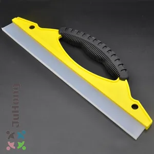 Escobilla de goma para puerta de ducha de pared de azulejos de vidrio Ventana de coche parabrisas marco amarillo suave de silicona hoja todo propósito agua limpiaparabrisas