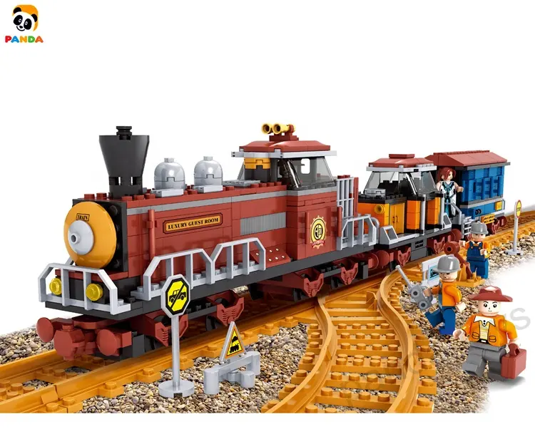 DIYおもちゃjuguetes al por mayorヴィンテージ列車蒸気機関車juguetes para los ninos輸送列車シリーズブロックセットおもちゃPA02158
