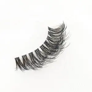 Sang Trọng Bán Buôn Dải 3D Lông Mi Vô Hình Ban Nhạc Vegan Faux Mink Lông Mi Rõ Ràng Ban Nhạc False 3D Eye Lashes