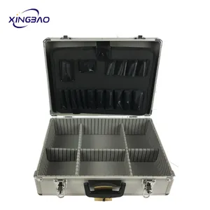 Detachable Compartments Silver Aluminum Professional Clipper Tool Case