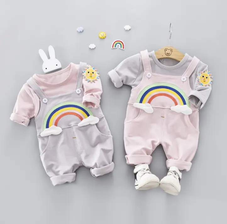 2020 two-piece sets of new girls clothes babies small and medium-sized baby clothes girls baby summer clothes