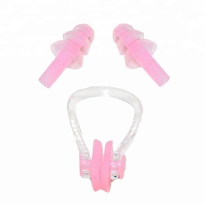 Prise d'oreilles en Silicone souple et Flexible, <span class=keywords><strong>pour</strong></span> dormir en plein-air, plongée en apnée, natation bon marché, avec pince-nez - Product Image 6