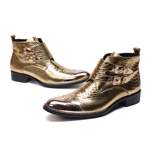 Giày Bốt Nam NA114 Kiểu Ý, Giày Da Thật Thủ Công, Giày Dự Tiệc Vàng, Trang Trọng, Dự Tiệc, Đám Cưới - Product Image 3