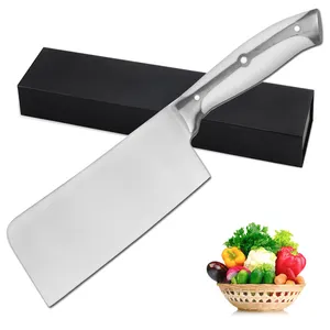 Beyaz ayna cilalı saplı profesyonel paslanmaz bıçak 7 inç çin mutfak bıçağı şef