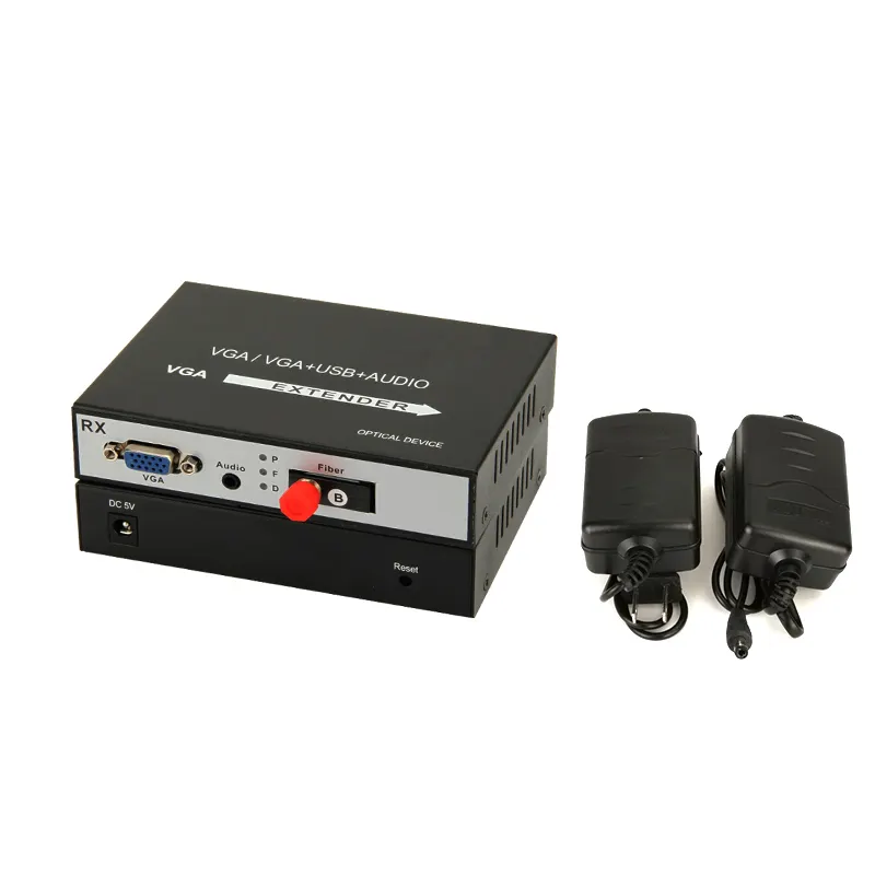 1 쌍 1 채널 1080P FC 인터페이스 VGA 비디오 오디오 섬유 변환기 VGA 비디오 컨버터
