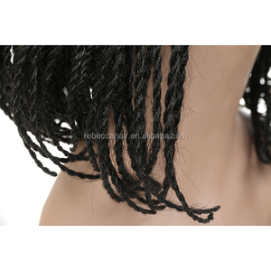 Perruques synthétiques tressées bon marché style bob africain-américain avec dentelle frontale, style sénégalais, pour femmes noires avec <span class=keywords><strong>cheveux</strong></span> de bébé - Product Image 6