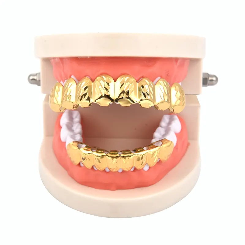 Encanto joyería de moda oro y plata y dos colores bling grillz los dientes