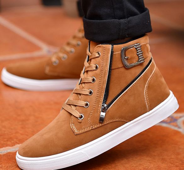 New Nice Spring Autumn Design Fashion Trend High Help Cingulum Zipper Man  Shoes