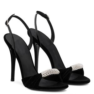 HMS134 New High Quality Brand Handmade <strong>Red</strong> <strong>Heel</strong> Slides Sandal Women Dress Shoes - Product Image 2