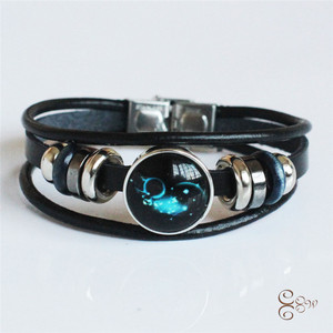Cierre de Reloj de Aleación de Cuero Lover, 12 Joyas, Pulsera del Zodiaco ZU016 - Product Image 3