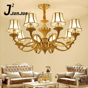 Đèn Chùm Thủy Tinh Hiện Đại Đèn Chùm Cổ Điển Bằng Đồng Thau Retro Đèn Chùm Kim Loại Bóng Loáng Đèn Thủy Tinh Có Hoa Văn - Product Image 5