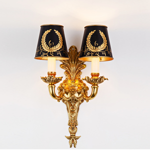 مصابيح جدارية نحاسية فاخرة إضاءة منزلية بإضاءة ليد مصابيح معدنية عتيقة E14 مورد حائط حائط بتصميم سلالة فنون أوروبية صينية - Product Image 2