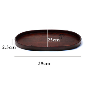 Plateau de service en bois de 39 cm, style japonais classique, peint à la main, éco-responsable, motif fleurs de cerisier ajourées, vente en gros - Product Image 3
