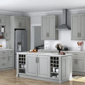 L شكل المطبخ مع تخطيط الجزيرة أفكار المطبخ الحديث المطبخ الرمادي - Product Image 5