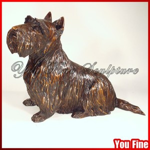 Belle statue de <span class=keywords><strong>chien</strong></span> en laiton de jardin aux cheveux longs Sculpture de <span class=keywords><strong>cairn</strong></span> terrier en bronze britannique - Product Image 4