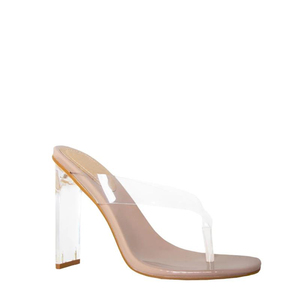 2019 Snake <strong>clear</strong> Flop Flip <strong>Mules</strong> square <strong>clear</strong> High <strong>Heel</strong> Women slippers for Ladies - Product Image 5