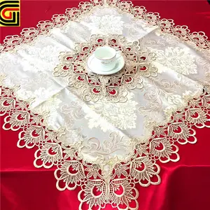 Pano de mesa jacquard com borda de renda, venda quente