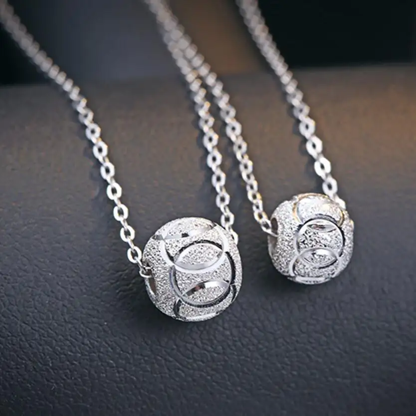 Edlen schmuck 100% 925 Sterling Silber Glück perlen anhänger halskette gehören der kette Freies verschiffen