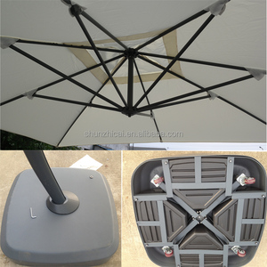 Ombrellone quadrato grande impermeabile con montante laterale, ombrellone da spiaggia di lusso per esterni con base a serbatoio d'acqua - Product Image 6