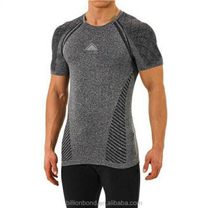 Precio más <span class=keywords><strong>bajo</strong></span> al por mayor muscle fit seamless Transpirable de manga corta camiseta para los hombres - Product Image 1