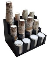 Comptoir à boissons en Perspex, distributeur de sucre en lucite, organisateur de condiments en acrylique noir pour café