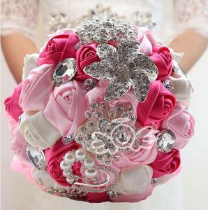 Di Strass artificiale Romantico Nuova Sposa Damigella <span class=keywords><strong>D</strong></span>'onore In Possesso di <span class=keywords><strong>Bouquet</strong></span> Decorativo - Product Image 4