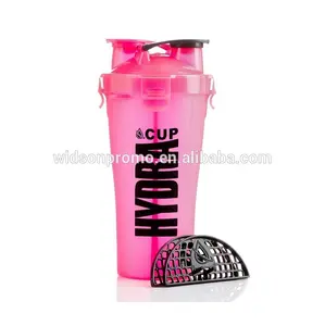 Custom Logo Print Dual Eiwit Shaker, Plastic Sport Flessen Drank Bpa Gratis