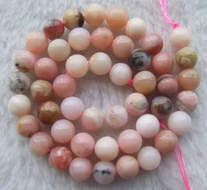 10mm round natural loose beads pink opal gemstone 도매