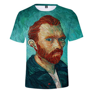Camiseta informal de cuello redondo de Hip Hop de verano, tela de punto con impresión Digital, Camiseta con estampado de letras <span class=keywords><strong>Vincent</strong></span> Van Gogh - Product Image 6