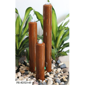 Fontaine d'eau de <span class=keywords><strong>jardin</strong></span> en acier Corten avec rotin - Product Image 6